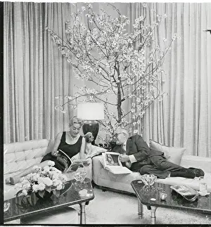 Steele Prints: Joan Crawford and Husband Alfred N. Steele Relaxing at Home