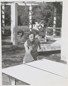 Joan Crawford Playing Ping Pong