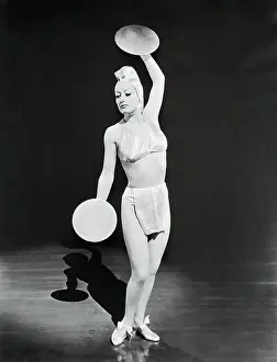 Joan Crawford Posing with Cymbals
