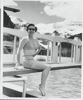 Joan Crawford Posing Poolside