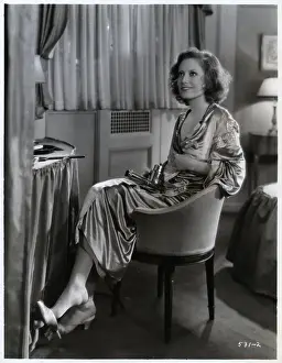 Joan Crawford In Robe With Hairdryer