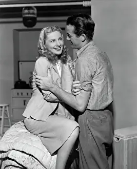 Joan Fontaine Embraced by Mark Stevens