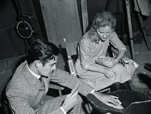 Joan Fontaine Playing Cards With Louis Jourdan
