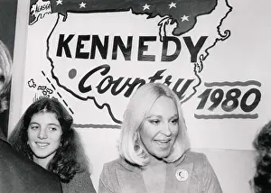 Joan Kennedy with Caroline Kennedy During Ted Kennedy Campaign
