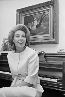 Joan Kennedy Posing in Her Home