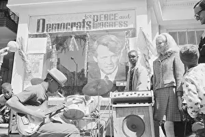 Joan Kennedy Standing Near African American Musicians