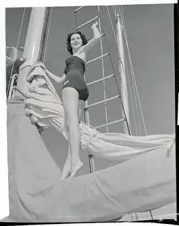 Joan Rawlings Waving on Boat