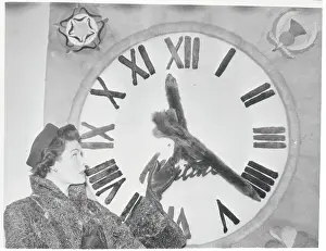 Mink Prints: Joan Turner Observing Sun Dial