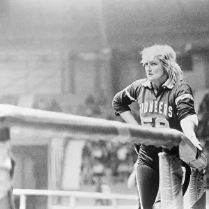 Augusta Prints: Joan Weston Leaning on Roller Derby Side Rail