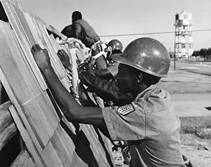 Building Construction Prints: Job Corps Workers Shingling Dorm in Texas