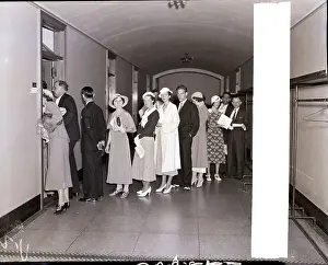 Clerical Prints: Job Hunters Waiting in Line