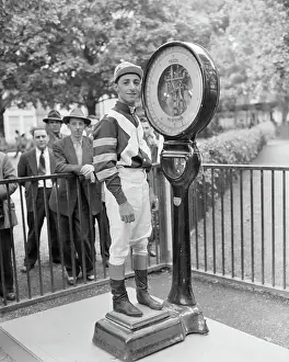 Elmont Prints: Jockey Eddie Arcaro Weighing In