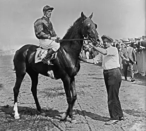 Elmont Prints: Jockey on Racehorse