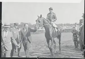 Racing Paddock Prints: Jockey Riding Winning Horse