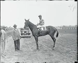 Jamaica Prints: Jockey Sitting Atop Horse