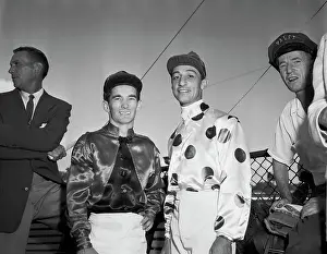 Jockeys Eddie Arcaro and Willie Shoemaker