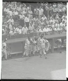 Joe Adcock Being Congratulated for his Homerun