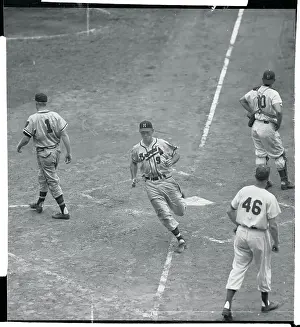 Joe Adcock Running to Home Plate