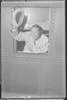 Joe E Prints: Joe Brown Waving from Train Window