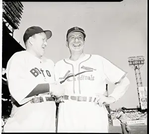 Joe Cronin, Eddie Dyer Shake Hands, Smilin