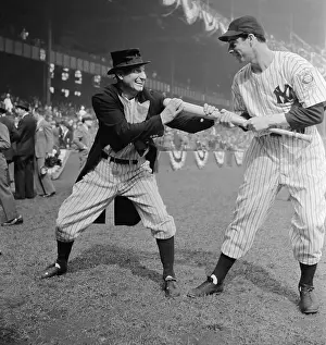 Joe DiMaggio with Al Schacht