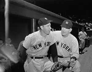 Joe DiMaggio with Casey Stengel