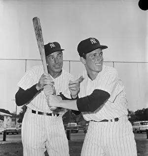 Coaching Prints: Joe DiMaggio Coaching Joe DiMaggio Jr. at Bat