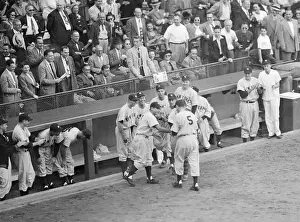 Joe DiMaggio Being Congratulated