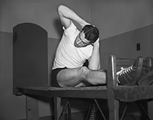 Joe DiMaggio Doing Sit Ups