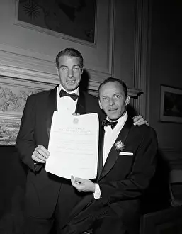 Joe Dimaggio And Frank Sinatra In Tux