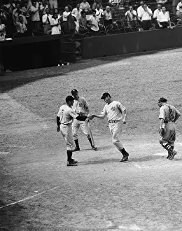 Joe DiMaggio After Home Run