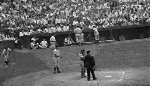 Joe DiMaggio Leaving Field After World Record Matching Hit
