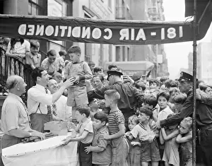 Joe DiMaggio Meeting Fans