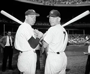 Joe Dimaggio & Mickey Mantle Posing