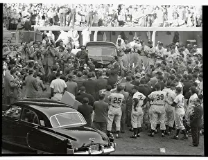 Joe DiMaggio Receiving His Gift of an Automobile