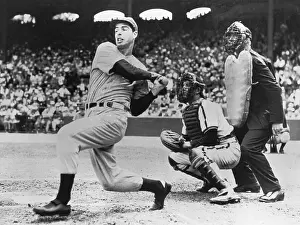 Joe DiMaggio Taking Aim to Swing