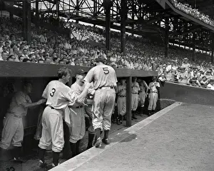 Joe DiMaggio After Tying Record