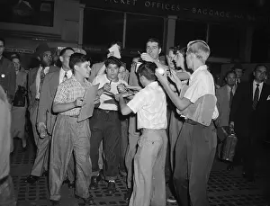 Joe DiMaggio and Young Fans