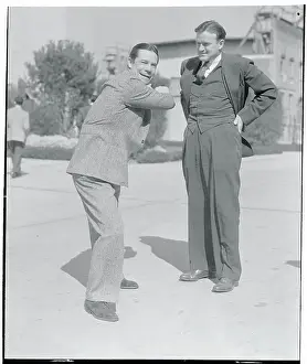 Joe E Prints: Joe E. Brown Talking with Joe Cronin