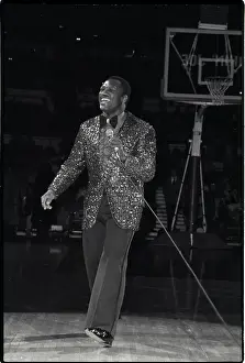 Ball Court Prints: Joe Frazier Singing On Basketball Court
