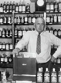 Outfielder Prints: Joe Jackson at Register in Liquor Store