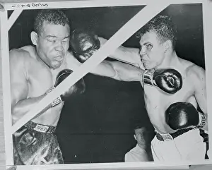 Joe Louis and Cesar Brion Fighting