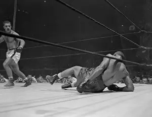 Joe Louis Being Counted for a Knockdown