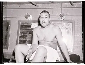 Wrestler Prints: Joe Louis in Dressing Room After First Wrestling Match