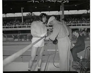 Joe Louis Getting His Glove Tied