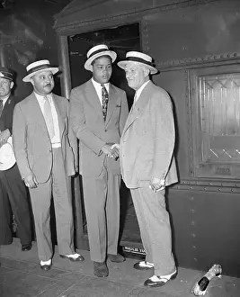 Greeting Prints: Joe Louis Being Greeted by Manager