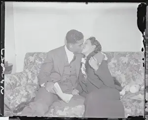 Joe Louis Kissing His Bride