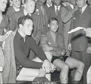Joe Louis and Max Baer After Weighing In