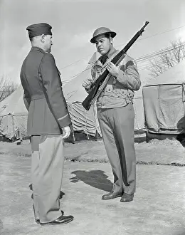 Joe Louis During Military Inspection