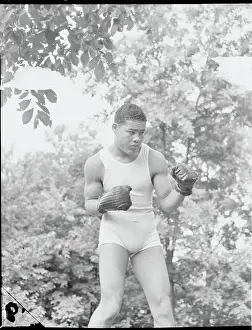 Joe Louis Posing in Boxing Stance